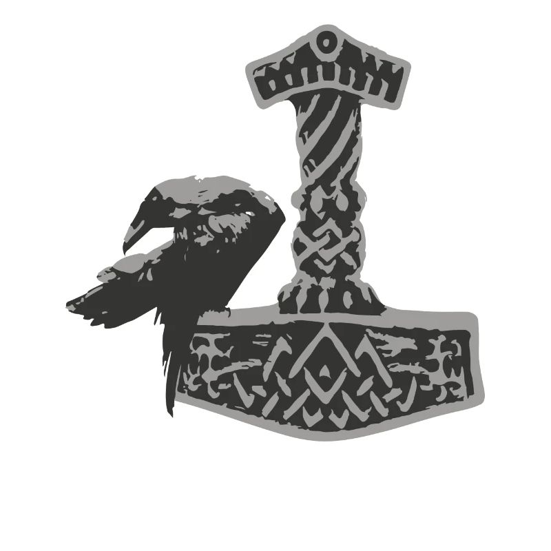 Thor Hammer Ravens Odin Midgard