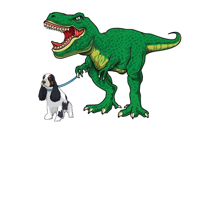 Netter T Rex Dinosaurier Hund Walking Cocker Spaniel Boy