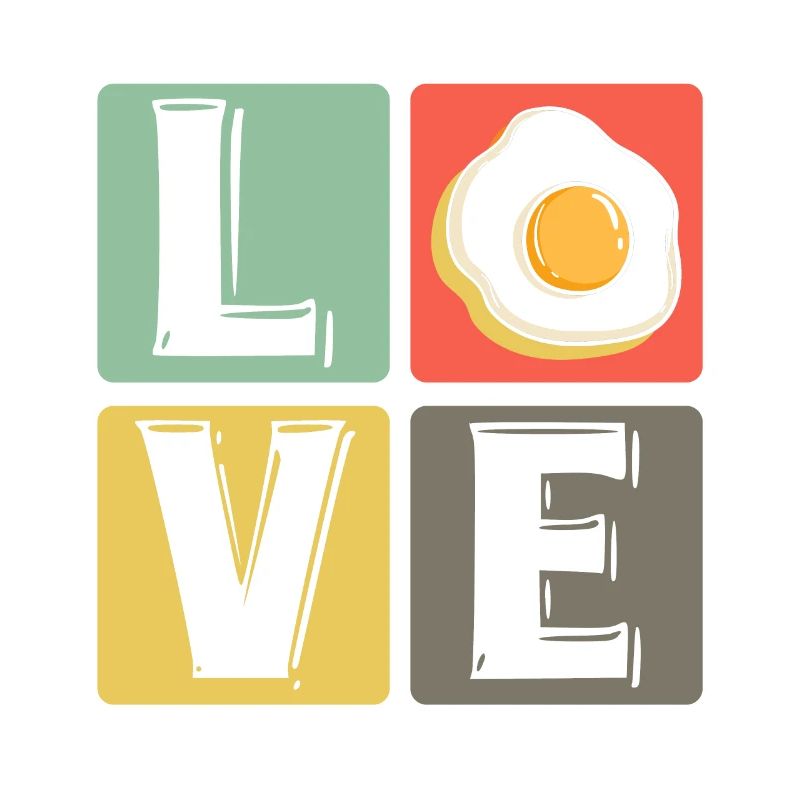 Eggs Fried Egg Scrambled Eggs Love Breakfast Gift