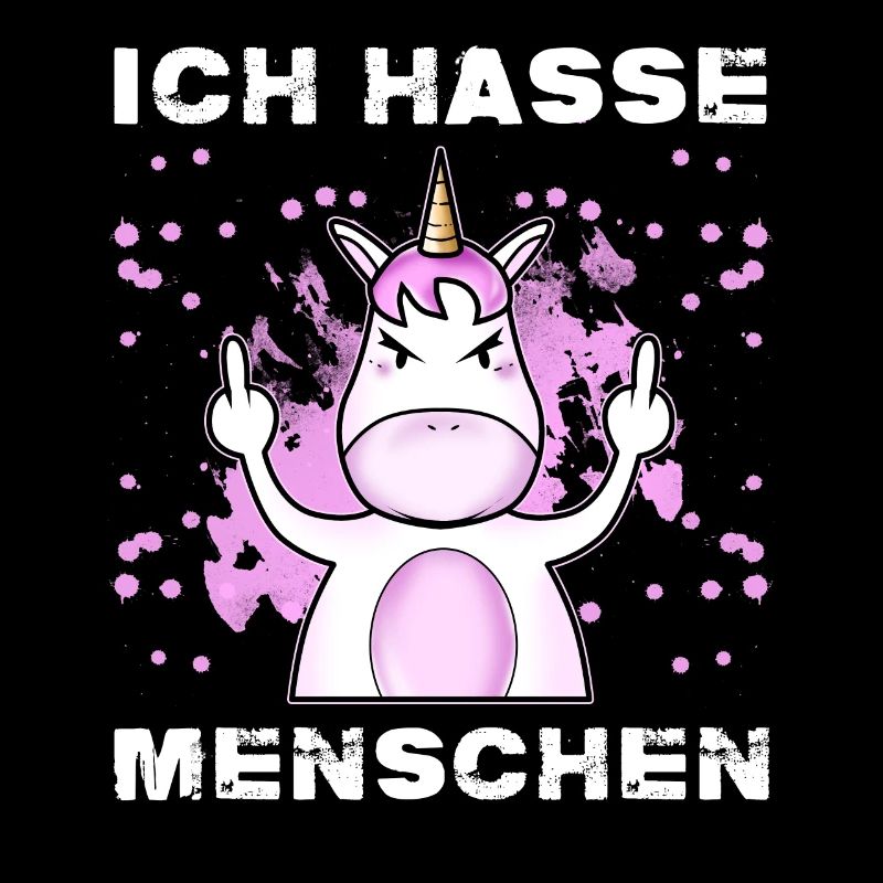 Ich Hasse Menschen Einhörner Mittelfinger Lustiges
