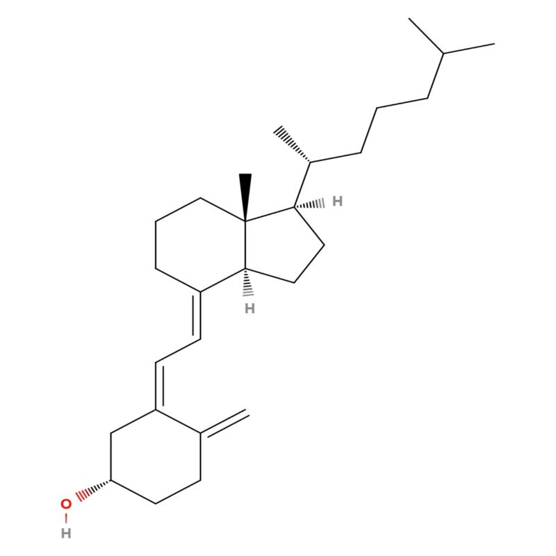 Molécule de vitamine D - Formule structurale colorée