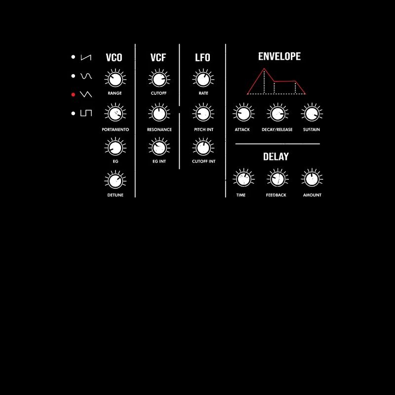 Retro Synthesizer Analog Synth Buttons DJ Studio