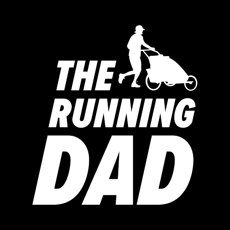 Running Dad Papa Jogging with Stroller Gift