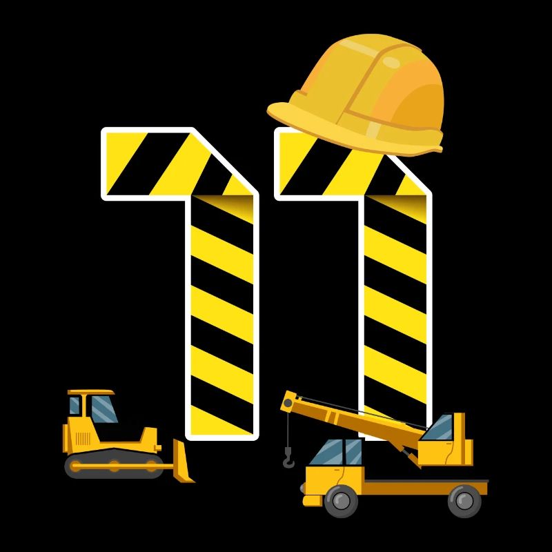 11th Birthday Excavator Construction Site Construction Worker