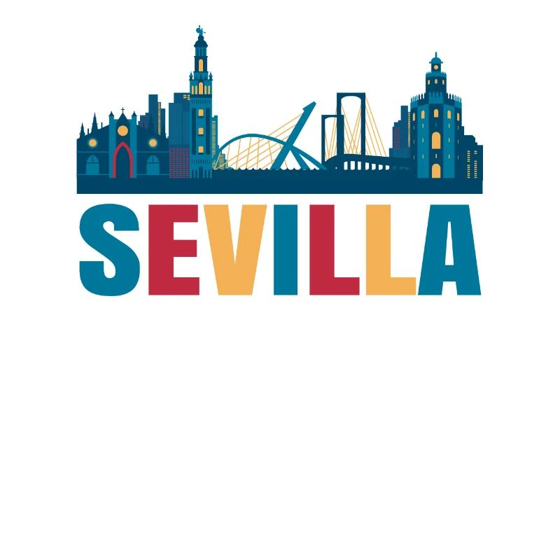 Sevilla buntes Gebäude geschenk