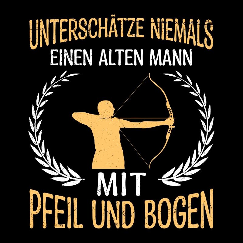 Alter Mann mit Pfeil und Bogen Bogenschießen