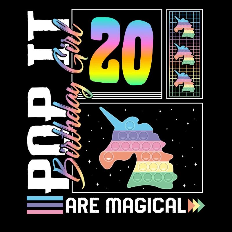 20. Geburtstag Mädchen Einhorn süßes Tee, Pop Geburtstag