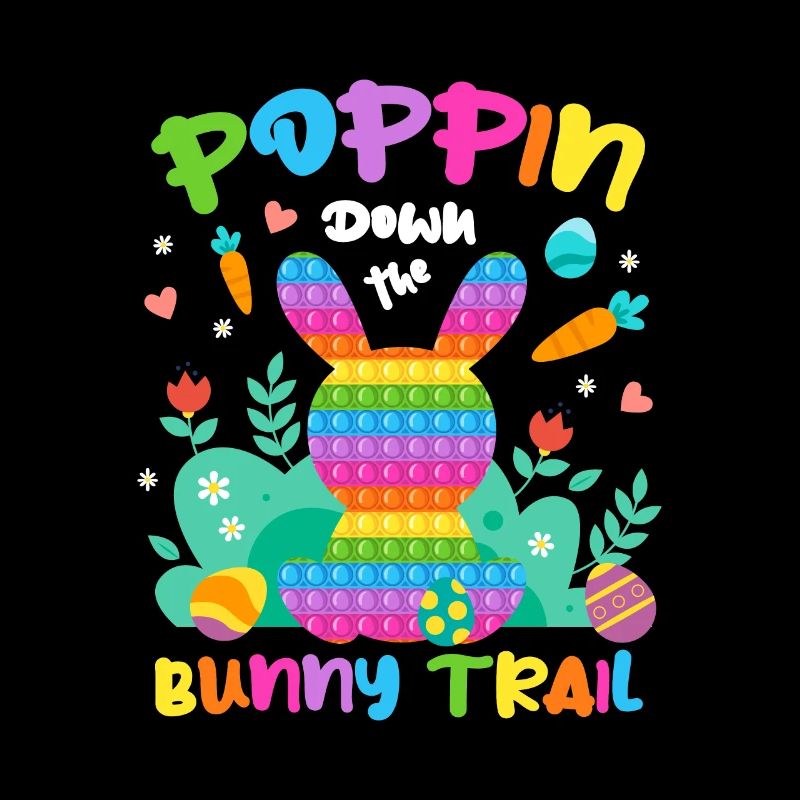 Poppin Down The Rabbit Trail Rabbit with Easter Egg
