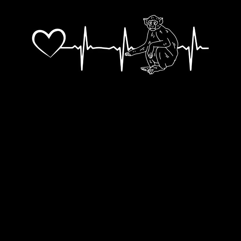 Monkey Heartbeat Cute Monkey Lover Chimpanzee Monkey