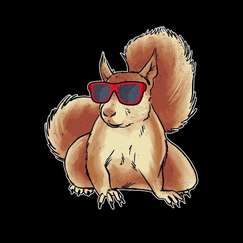 Eichhörnchen mit Sonnenbrille Cooles Eichhörnchen