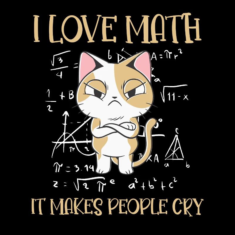 I Love Math It Makes People Cry Cat Funny Math