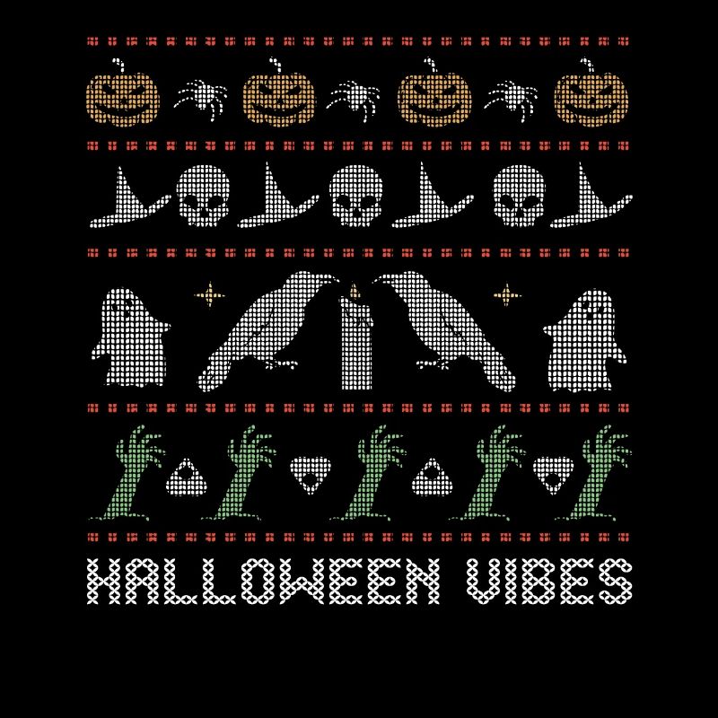 Stitch Pattern Horror Creatures Vibes Halloween