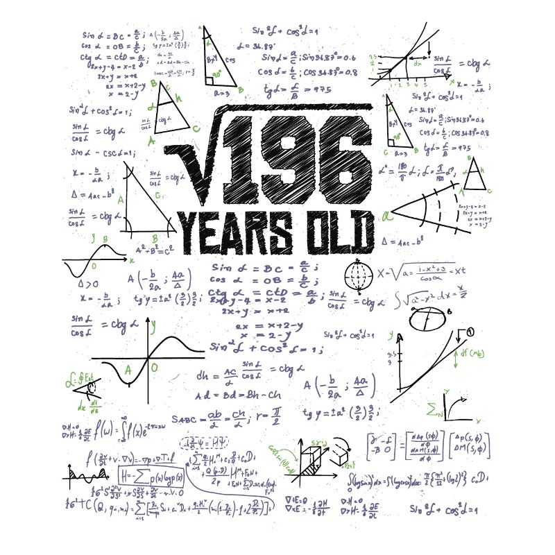 Square Root of 196 Math Nerd 13th Birthday