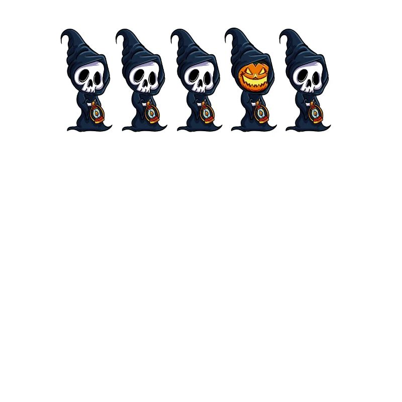 Different His Pumpkin Skeleton