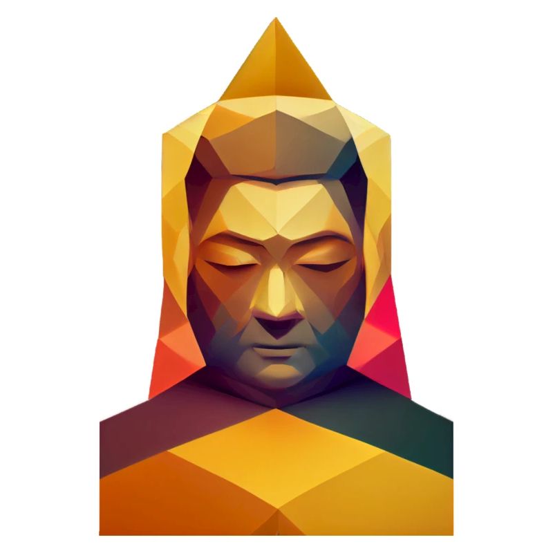 Polygon Buddha Kopf Low Poly Buddhist