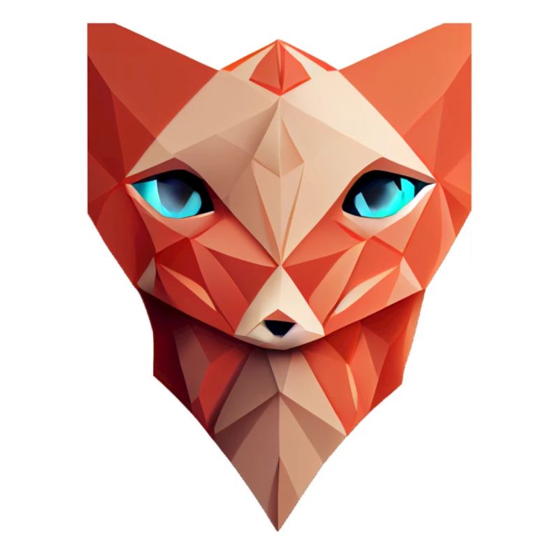 Polygonfuchs Gesicht mit niedrigem Polyfuchskopf