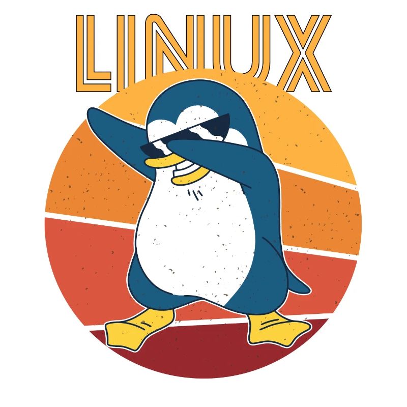 Linux Admin Cool Penguin Nerd Informatik
