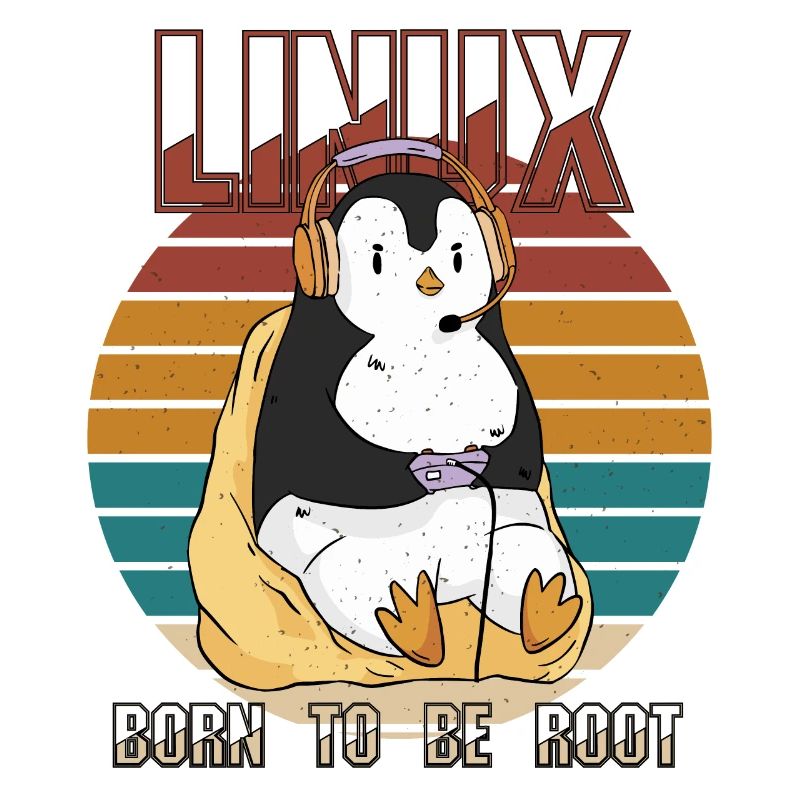 Linux Gamer Root Party Cool Penguin Nerd Programmes