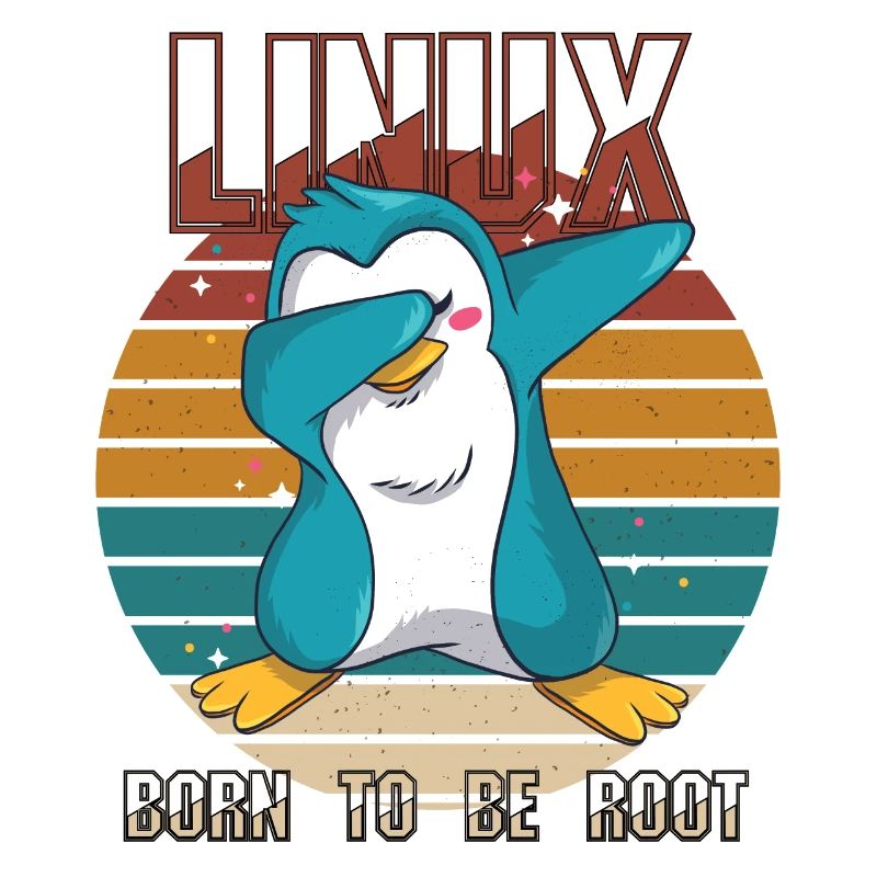 Geek Born To Be Root Linux Penguin Nerd Programmer
