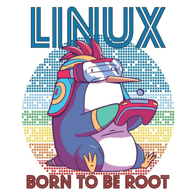 Linux Gamer Penguin Root Party Geek Programmer Adm