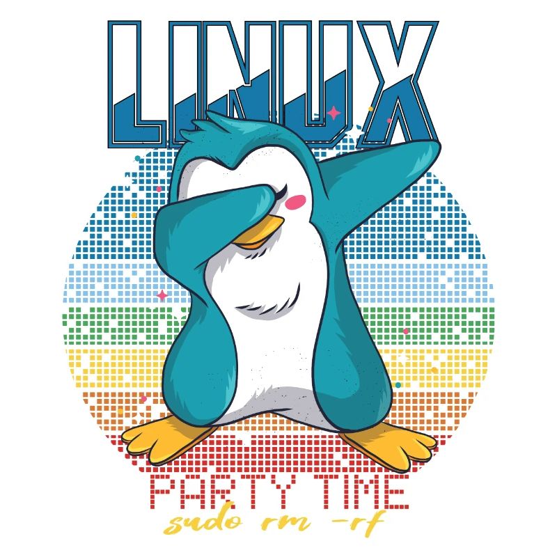 Linux Party Sudo Root Geek Cute Penguin Nerd Progr