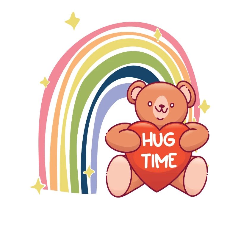 Hug Time Teddy Rainbow Cute Teddy Bear