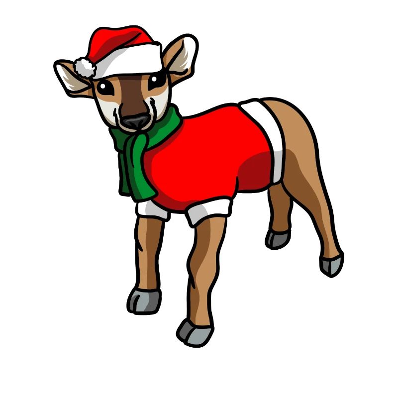 Antilope avec pull de Noël