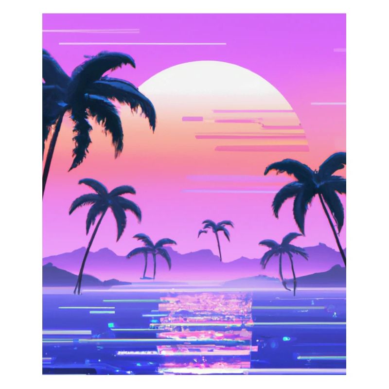 Vaporwave Sun Synthwave Sunset Palms