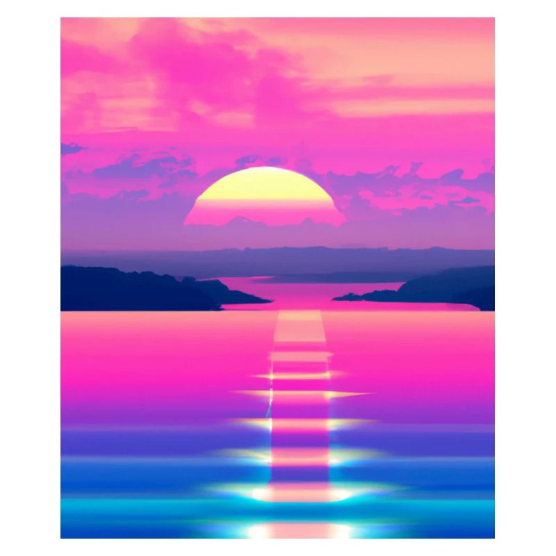 Vaporwave Sun Synthwave Sunset
