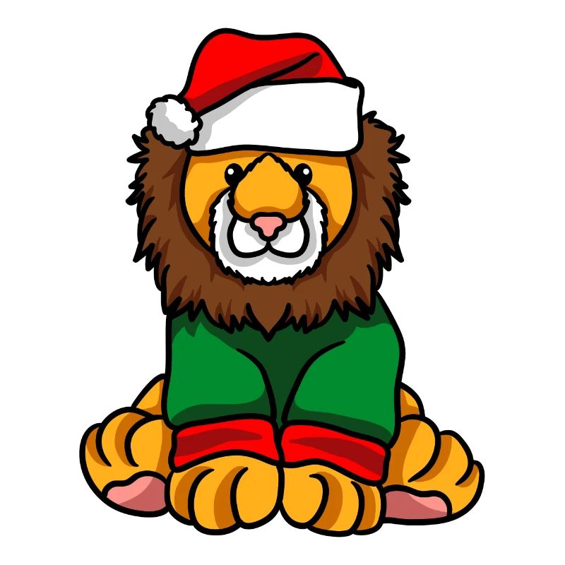 Lion avec pull de Noël