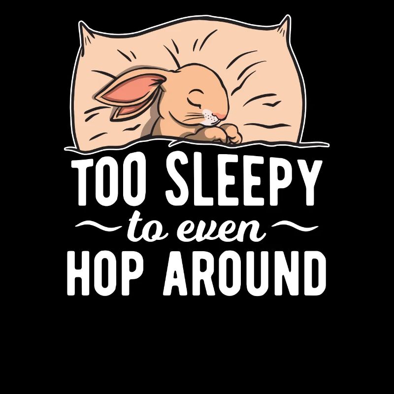 tired rabbit sleeps in bed at night