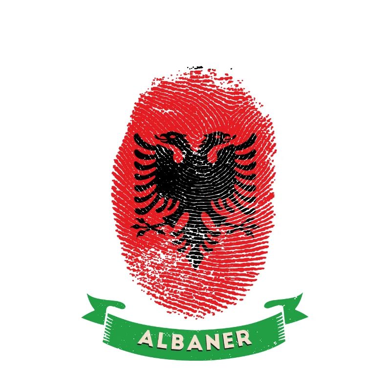 Drapeau ADN albanais dactyloscopique