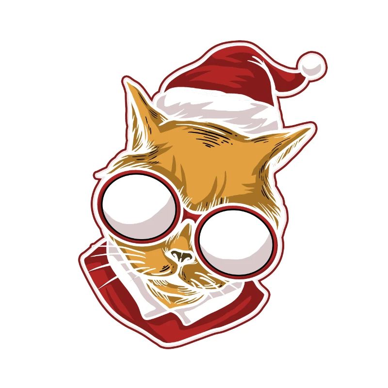 Moche pull de Noël Tshirt chat de Noël