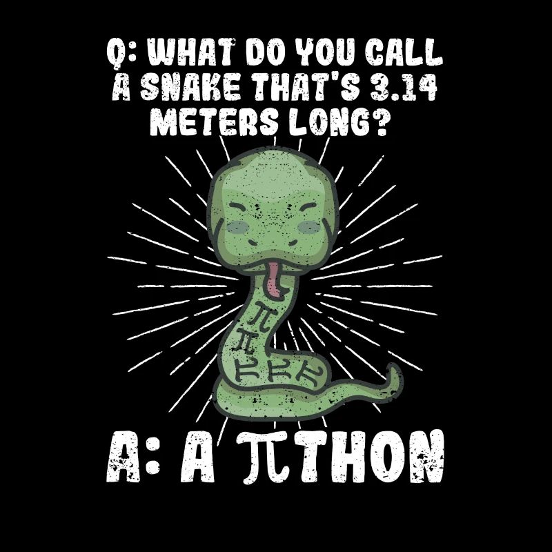 Python Schlange Pithon Pi Tag Symbol lustig Mathe