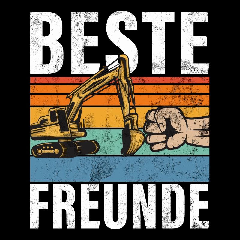 Lustige Bauarbeiter & Baustelle Baggerfahrer