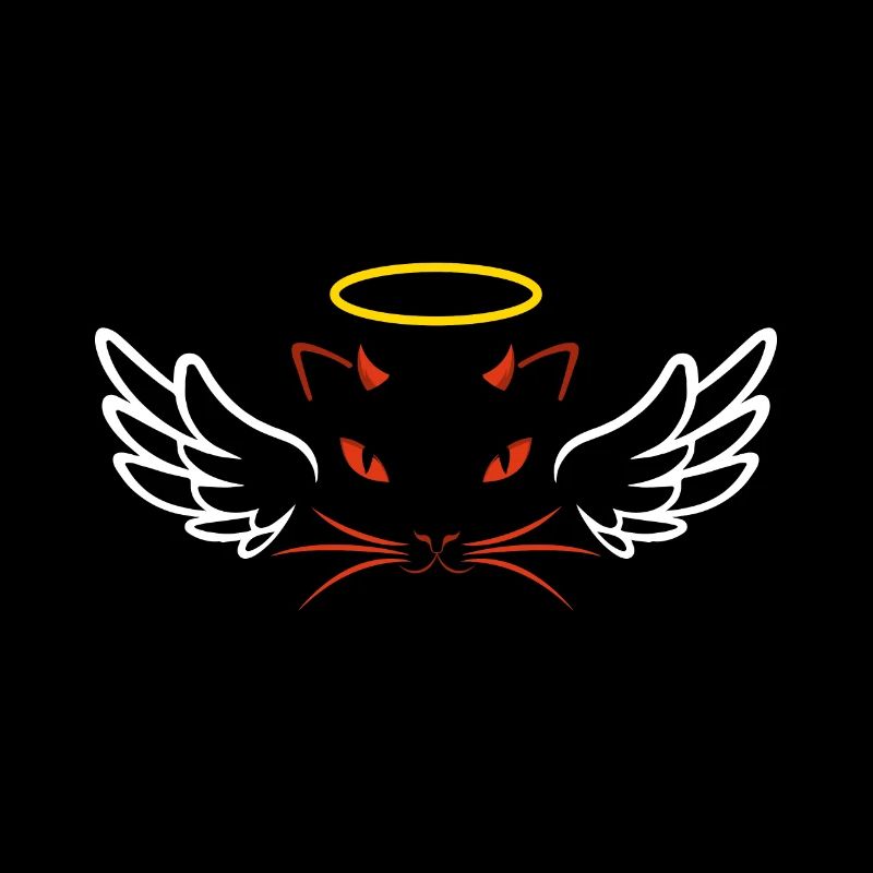 Angel and devil cat