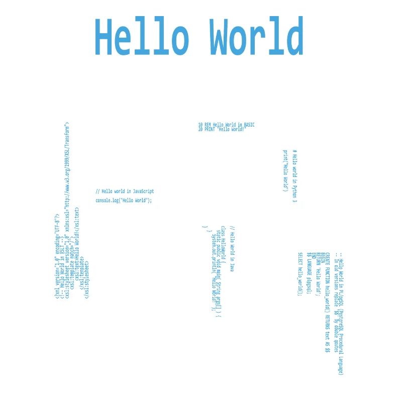 Hello World Programming Languages Programmer Nerd