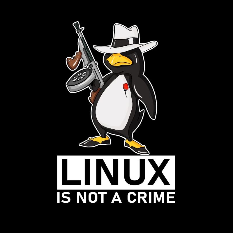 Linux is Not A Crime Linux Tux Penguin