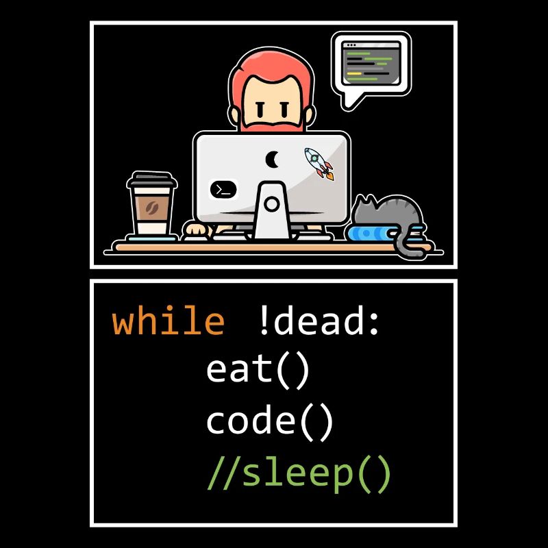 Chemise Programmeur, tandis que Dead Eat Code Sleep Tee,