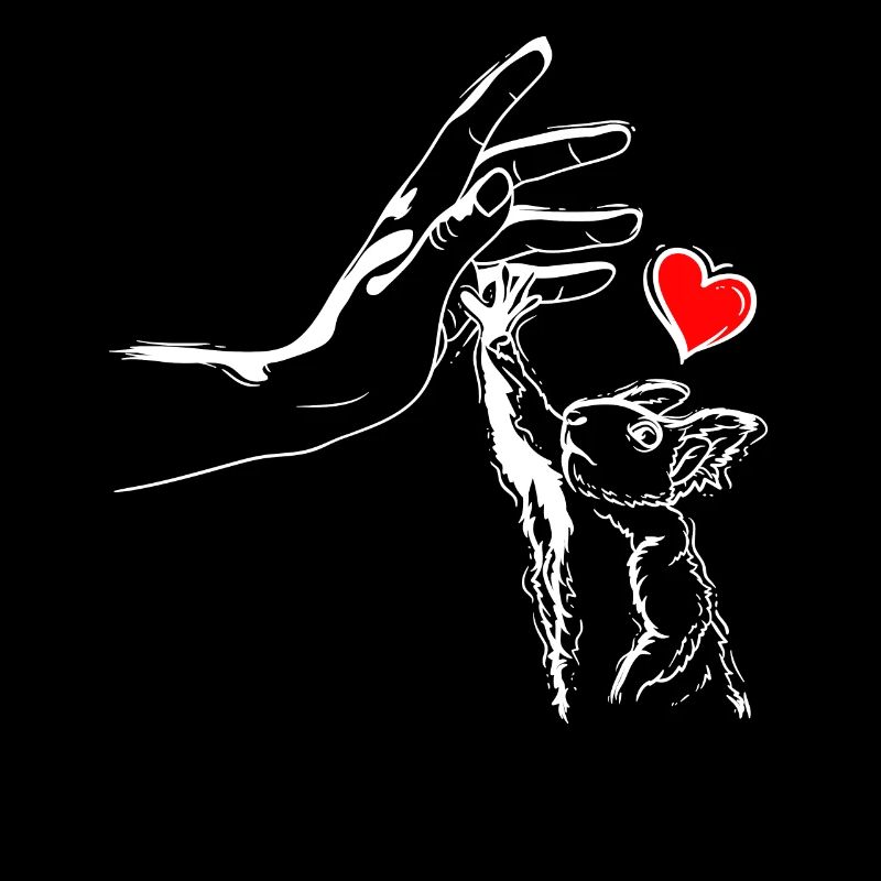 Squirrel Heart Holding Hands with Squirrels