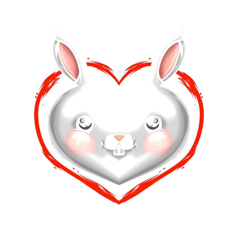 Sweet Easter Rabbit Heart On Easter