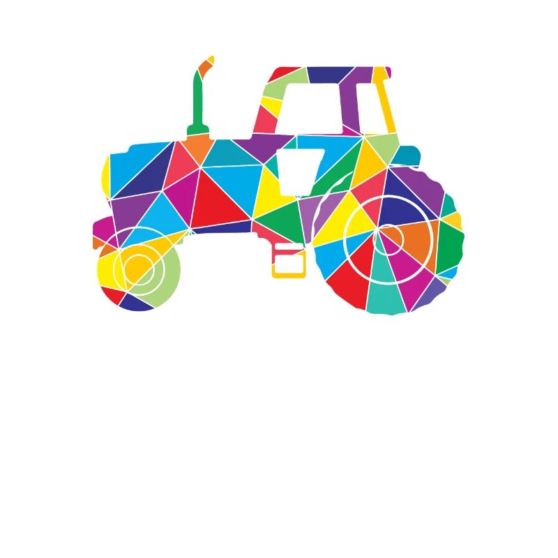 Traktor Polygon Bunt Geometrisch Low Trekker Bauer