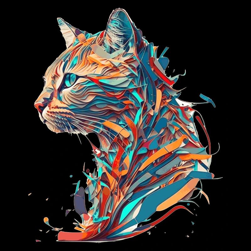 Farbenfrohe Vector Katze für Katzenfreunde