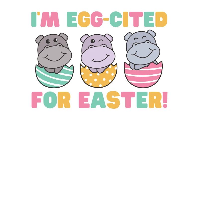 sweet hippos for Easter with Easter eggs hippo