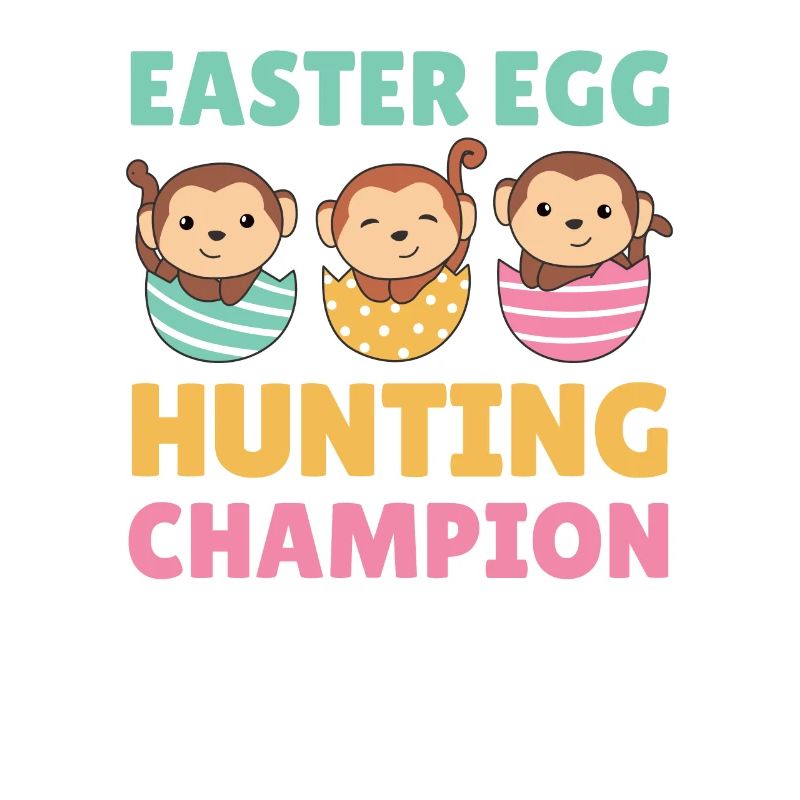 cute monkeys at Easter with Easter eggs monkey