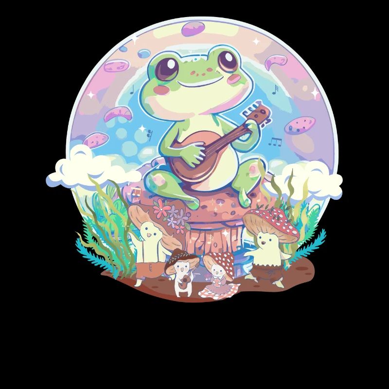 Toadstool Banjo Frog Pastel Academia Cottagecore A
