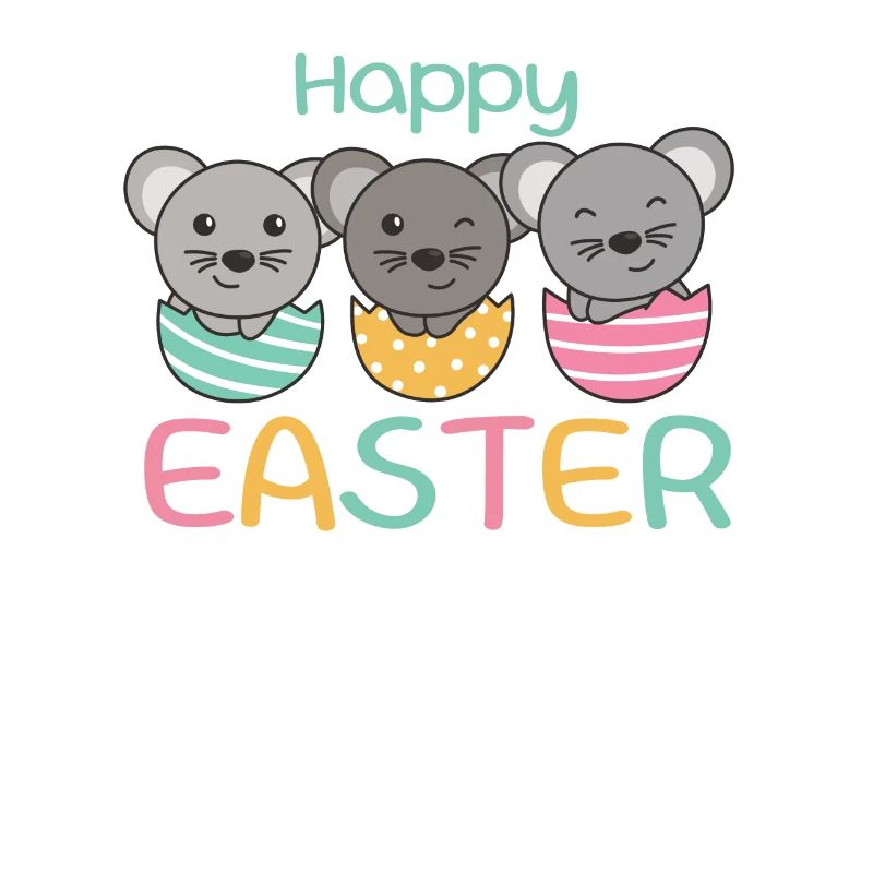 cute mice at Easter with Easter eggs mouse