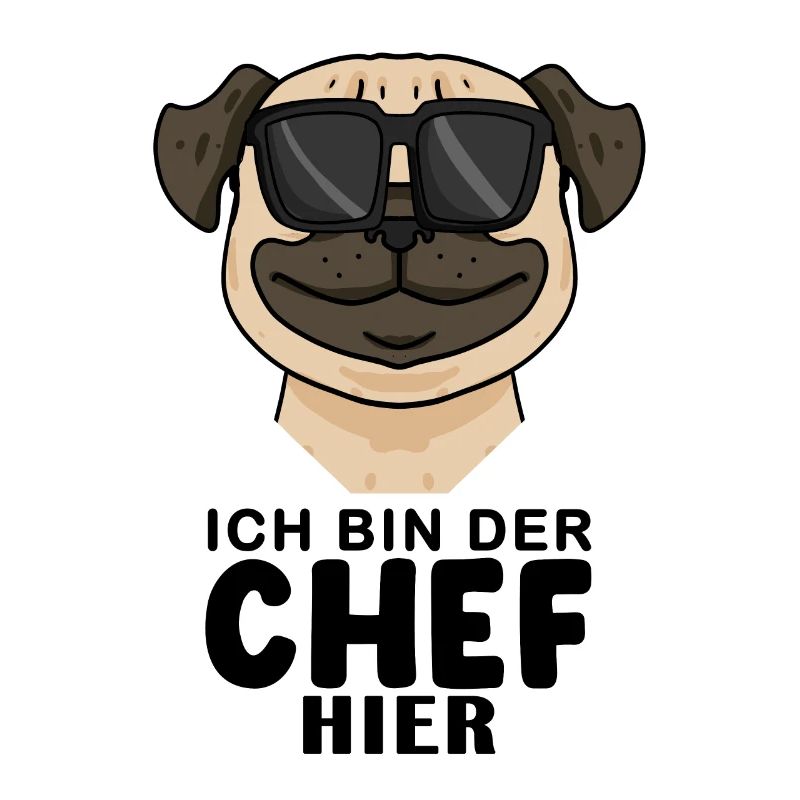 Cooler Hund Mops Chef Spruch