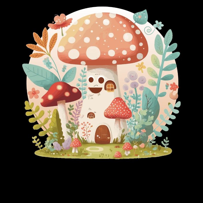 Cottagecore Mushroom Toadstool House Cute Forest