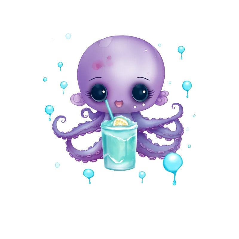 Cute Octo mit Sommer Drink